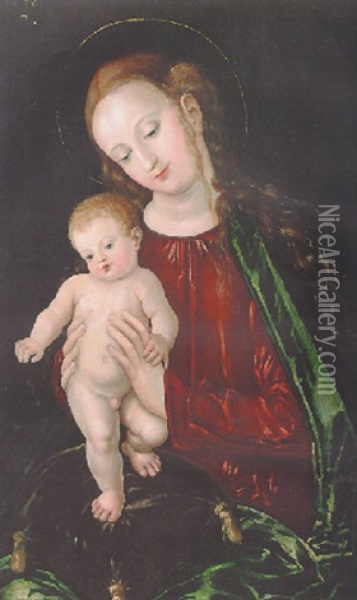 Madonna And Child Oil Painting - Lucas Cranach the Elder