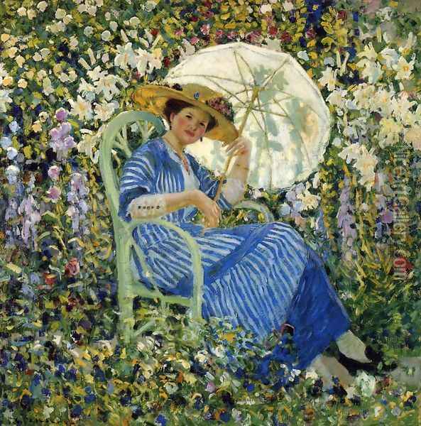 In the Garden, Giverny Oil Painting - Frederick Carl Frieseke