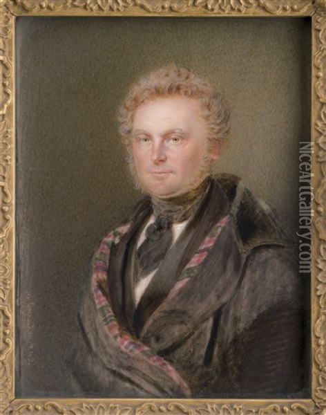 Bildnis Eines Herrn In Schottentartan Oil Painting - Alois Von Anreiter