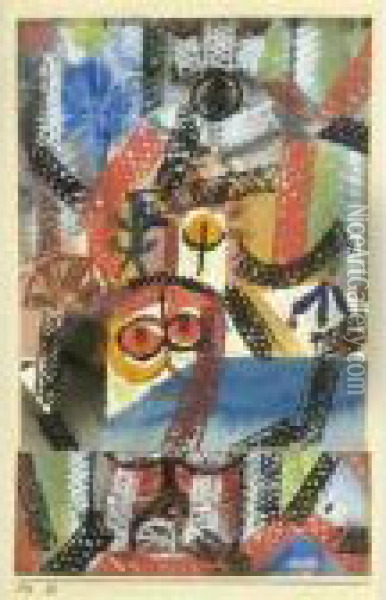 Barbarische Komposition (barbarian Composition) Oil Painting - Paul Klee