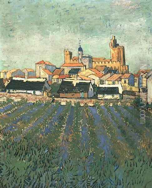 Vue de Saintes-Maries 1888 Oil Painting - Vincent Van Gogh