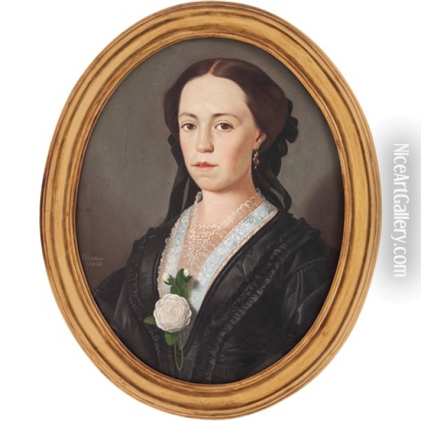 Retrato De La Sra. Desideria Jacruet, Viuda De Longevialle Oil Painting - Juan Cordero