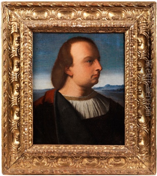 Portrait Eines Herren Vor Landschaftlichem Hintergrund Oil Painting - Jacopo Palma il Vecchio