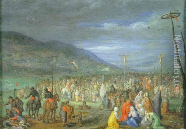 Paysage Panoramique Avec Le Calvaire Et Vue Sur Jerusalem Oil Painting - Jan Brueghel the Elder