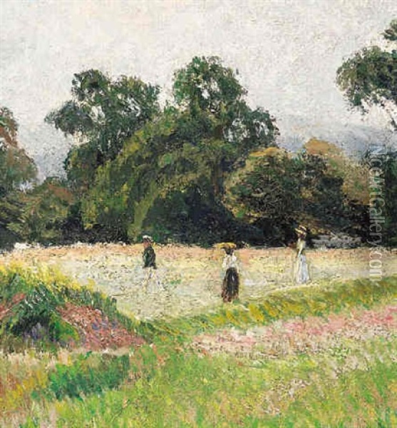 The Golf Links, Acton - A June Morning Oil Painting - Lucien Pissarro