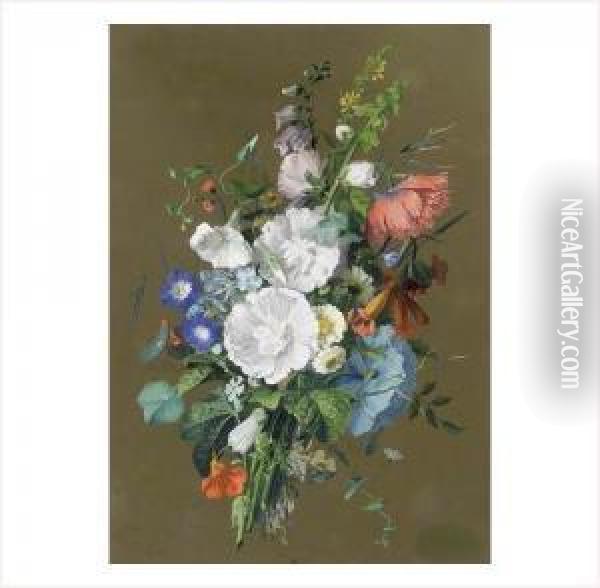 Bouquet De Fleurs Oil Painting - Augustin Alexandre Thierriat