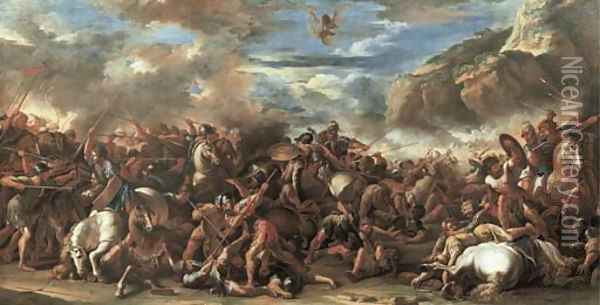 A cavalry battle Oil Painting - Salvator Rosa