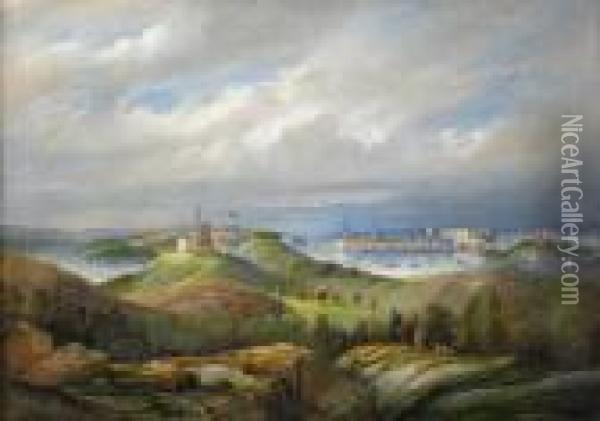 Stockholm Sett Fran Oster Oil Painting - Ernfried Wahlquist