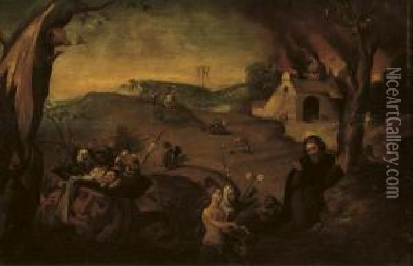 The Temptation Of Saint Anthony Oil Painting - Jan Mandijn