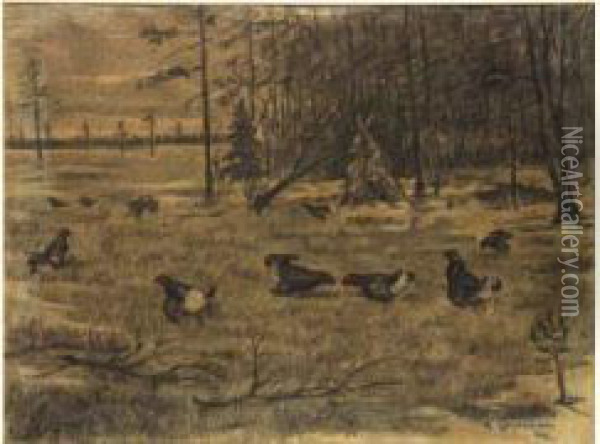 Hunting Season Oil Painting - Aleksi Stepanovich Stepanov