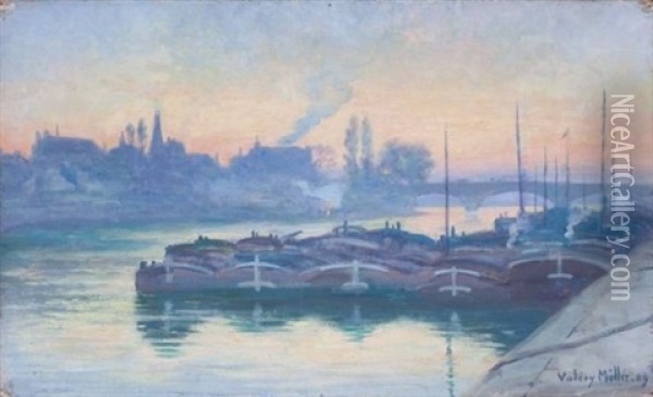 Scene De Port Oil Painting - Valery Mueller