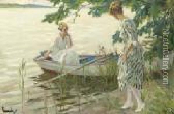 An Afternoon On The Lake Oil Painting - Edward Alfred Cucuel