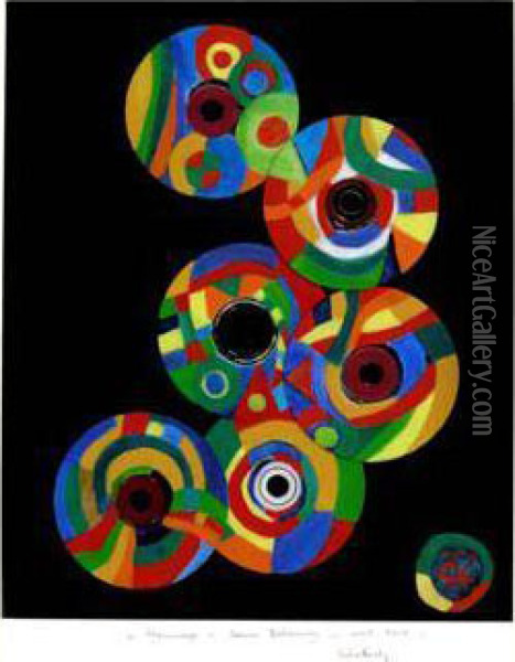 Hommage A Sonia Delaunay Oil Painting - Felix Victor Huet