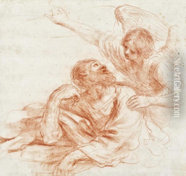 Vision Of An Angel Oil Painting - Guercino