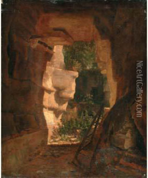 La Herse Dans La Grotte Oil Painting - Prosper Francois Barrigues De Fontainieu