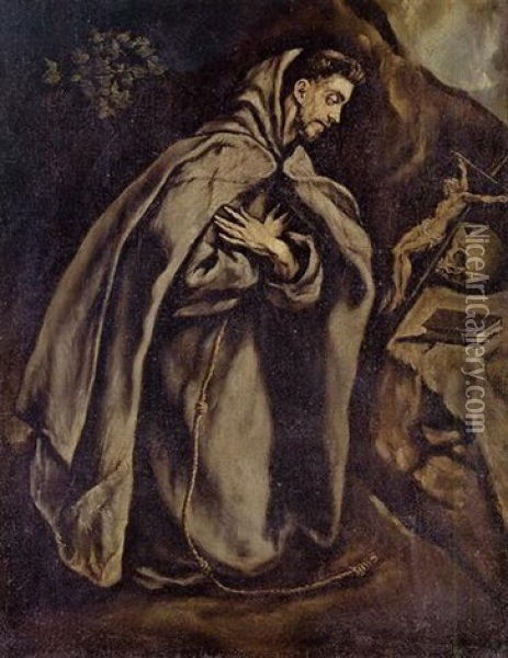 Saint Francis In Meditation Oil Painting -  El Greco