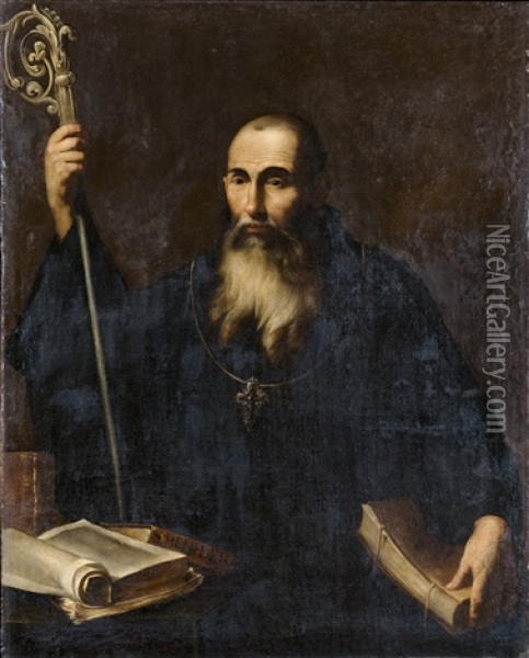 Der Heilige Benedikt / Santo Benedetto Oil Painting - Pietro (Monrealese) Novelli