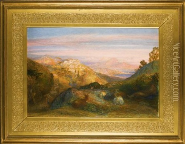 The Near And The Distant: From Southern Italy Oil Painting - Samuel Palmer