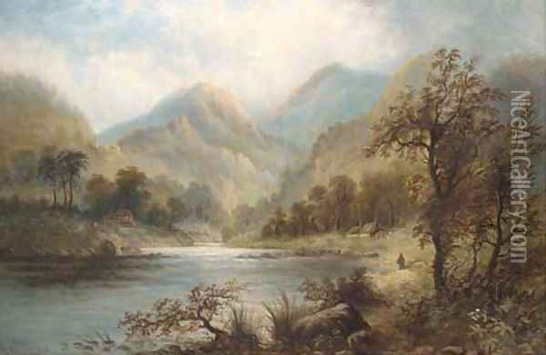 A Highland landscape Oil Painting - Hugh William Williams