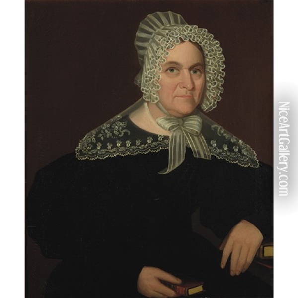Portrait Of Elizabeth Buckley Of Sheffield, Massachusetts Oil Painting - Ammi Phillips