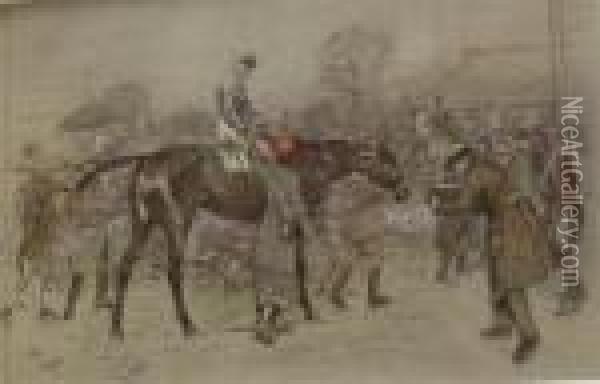 Four Prints Of Horses Jumping Oil Painting - Cecil Charles Aldin