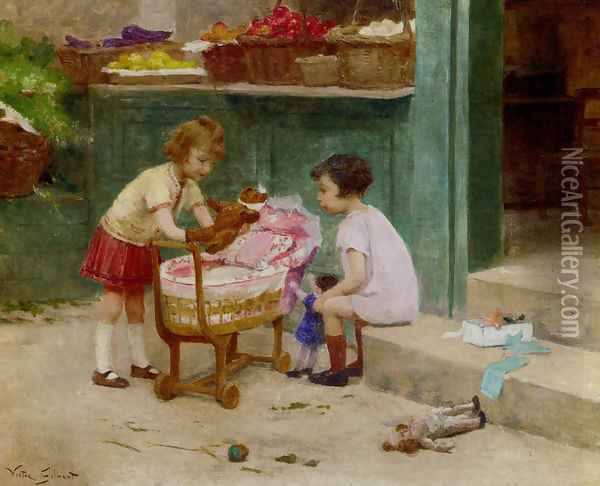 The Favourite Teddy Bear Oil Painting - Victor-Gabriel Gilbert