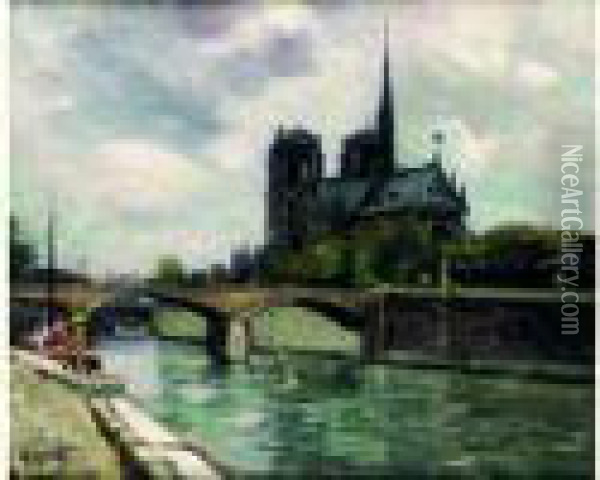 Notre-dame De Paris Oil Painting - Gustave Madelain