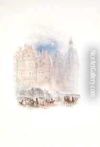 Fontainebleau The Departure of Napoleon, 1833 Oil Painting - Joseph Mallord William Turner