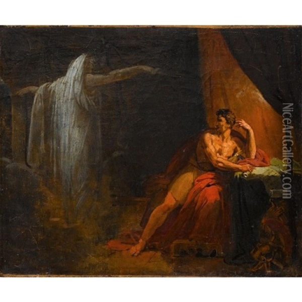 L'apparition D'un Fantome A Brutus Oil Painting - Jean Baptiste Stouf