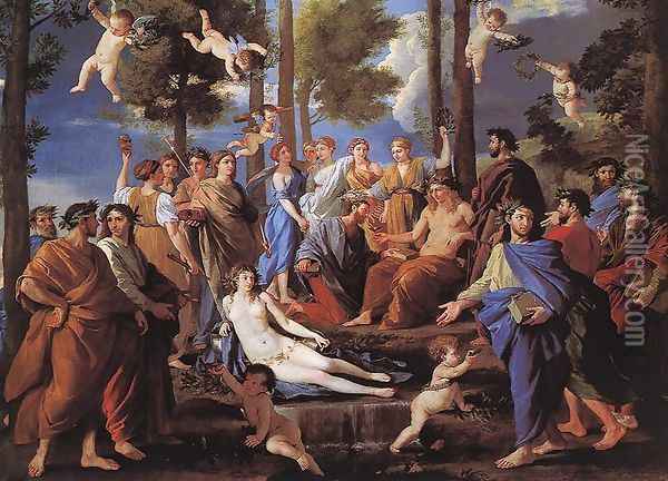 Apollo and the Muses (Parnassus) 1630s Oil Painting - Nicolas Poussin