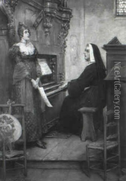 A Sweet Hymn Oil Painting - Henry Bacon