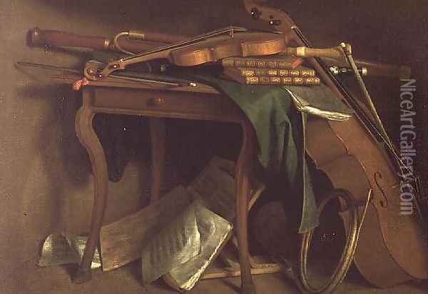 The Musicians Table, c.1760 Oil Painting - Henri Roland de la Porte