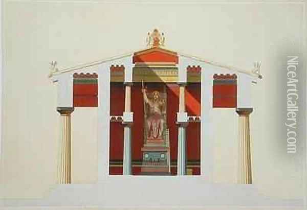 Transverse section of the Temple of Jupiter at Aegina Oil Painting - Daumont