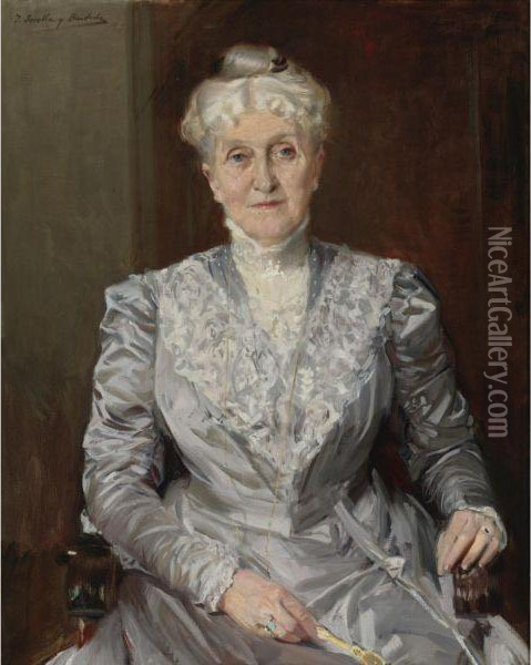 Portrait Of Emily Perkins Oil Painting - Joaquin Sorolla Y Bastida
