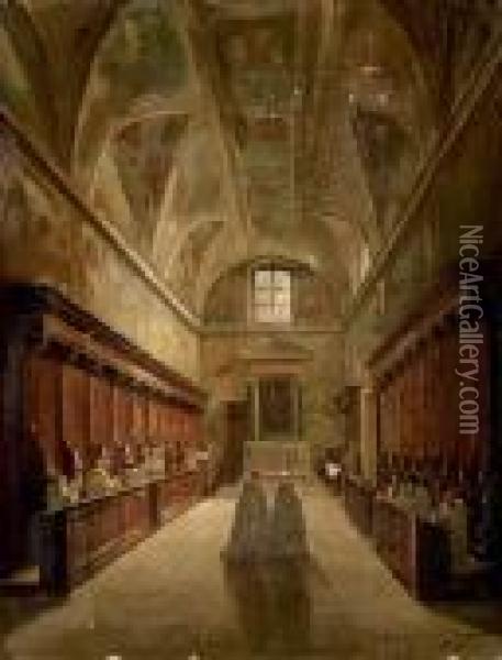 Interno Di Cattedrale - 1829 Oil Painting - Frans Vervloet
