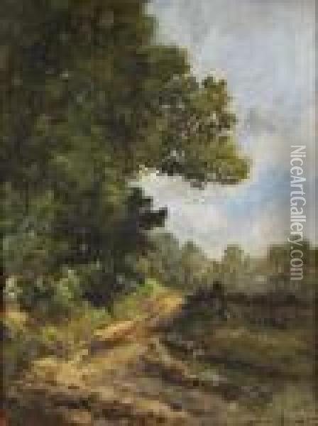 Chemin En Bordure De Foret Oil Painting - Leon Richet