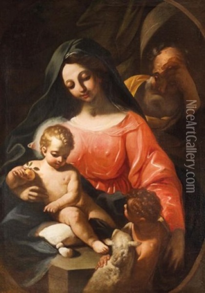 La Sainte Famille Avec Saint Jean-baptiste Oil Painting - Gregorio de Ferrari
