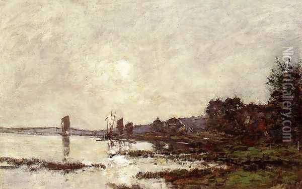 Inlet at Faou Oil Painting - Eugene Boudin