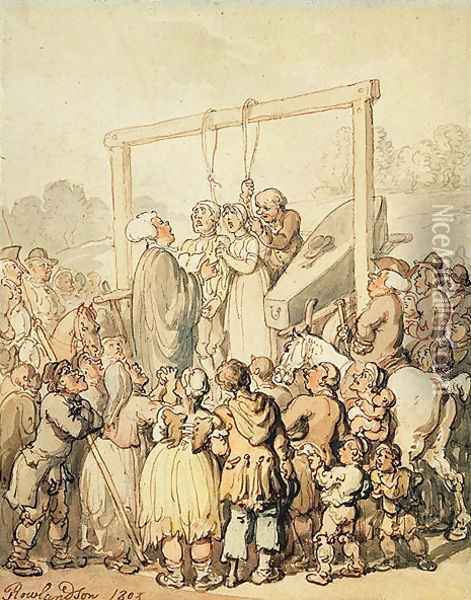 An Execution, 1803 Oil Painting - Thomas Rowlandson
