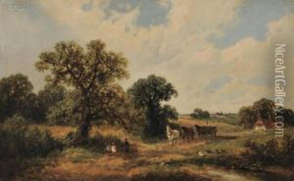 Near South Weald, 
Essex Oil Painting - James Edwin Meadows