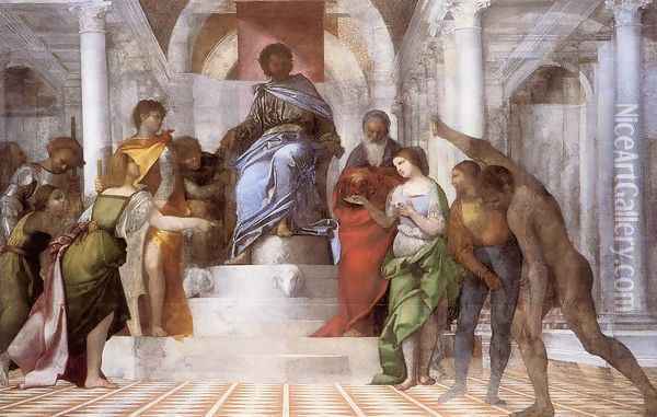 The Judgment of Salomon 1508-10 Oil Painting - Sebastiano Del Piombo