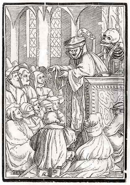 Death comes for the Preacher Oil Painting - Hans Holbein the Younger