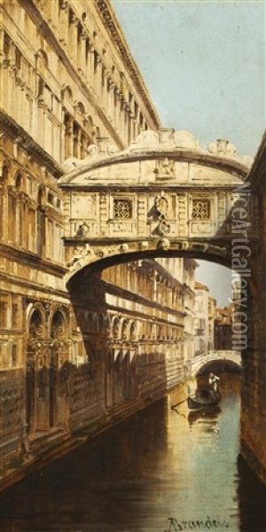 Der Ponte Dei Sospiri In Venedig Oil Painting - Antonietta Brandeis