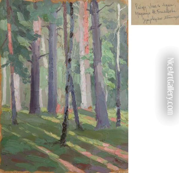 Forest Oil Painting - Alexander Konstantinovich Bogomazov