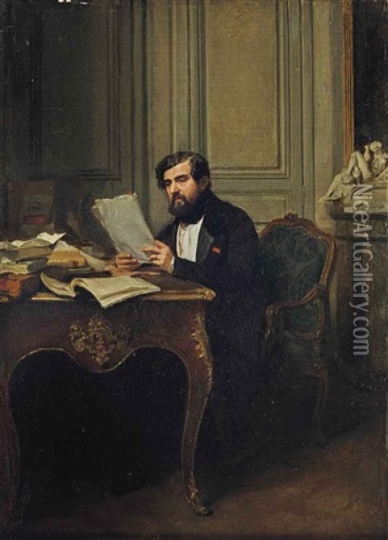 Portrait De Louis De Chevigne Oil Painting - Ernest Meissonier