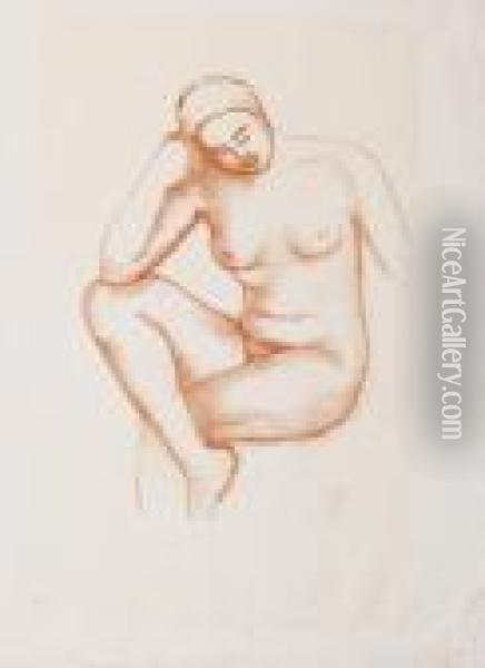 Nu Assise Oil Painting - Aristide Maillol