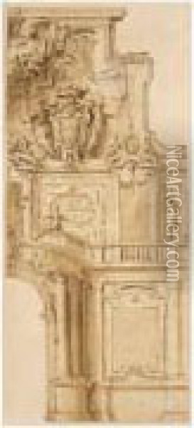 Design For A Triumphal Arch Oil Painting - Francesco Allegrini
