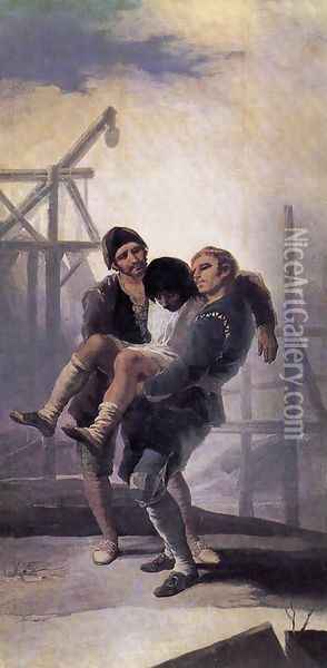 The Injured Mason Oil Painting - Francisco De Goya y Lucientes