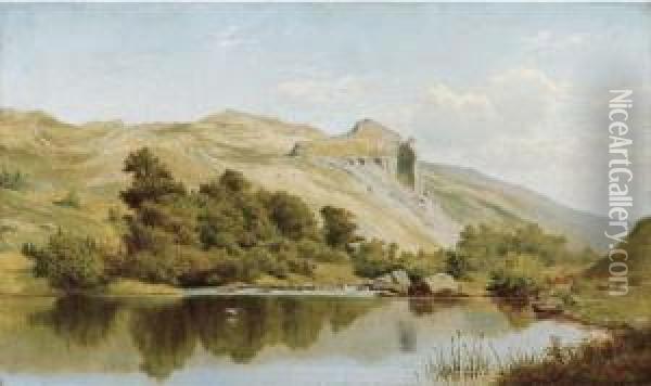 A Still Pool, In The Vale Of The Lledr, North Wales Oil Painting - James Edward Grace