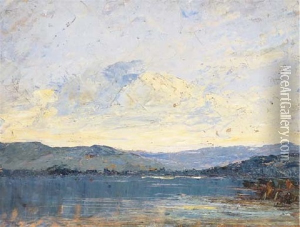 Lac Du Bourget Oil Painting - Joseph Melchior Carron